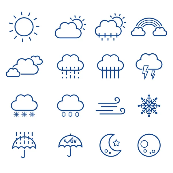 Weather Icons Set Cartoon Style — Stock Photo, Image