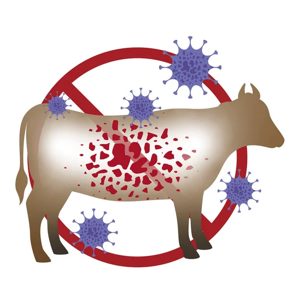 Illustrazione Malattia Animale Infezione Mucca — Foto Stock