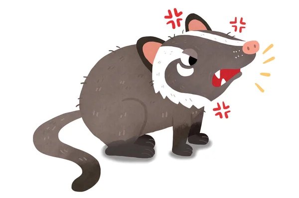 Angry Badger Banner Stylish Illustration — Stockfoto