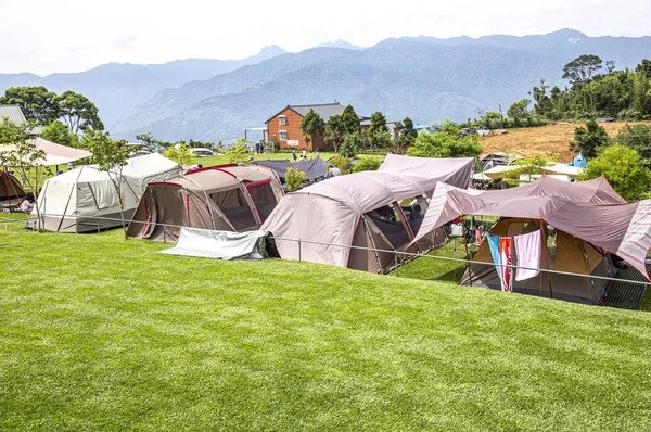 Camping Naturen Turisttält Fältet Sommaren — Stockfoto