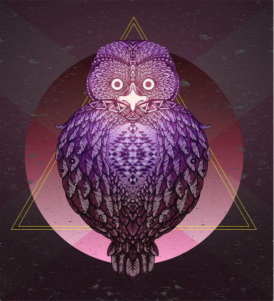 Sacral Owl - vector illustration. Icon design — Stock Vector