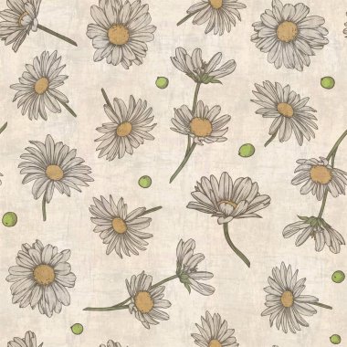 Papatya ile Retro seamless modeli