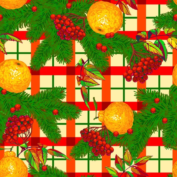 无缝的圣诞节模式与浆果 — 图库矢量图片#