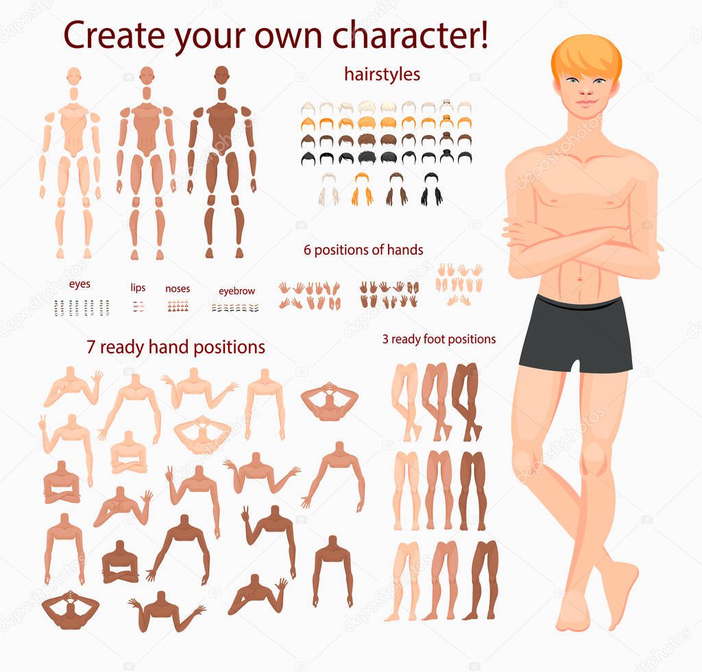 Stylized characters set for animation