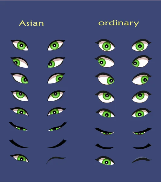 Un paio di occhi femminili. illustrazione per animazione Grafiche Vettoriali