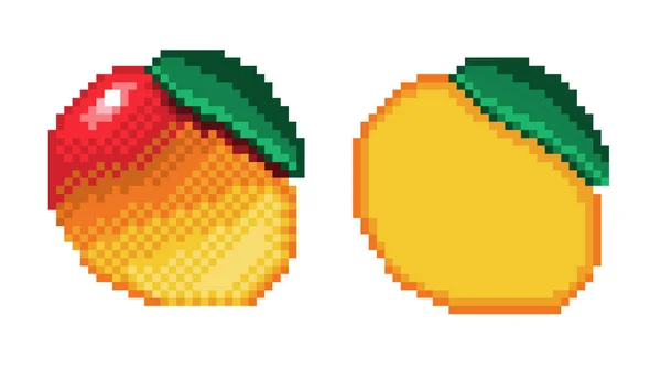 Pixel art mangó ikon vektor illusztráció — Stock Vector