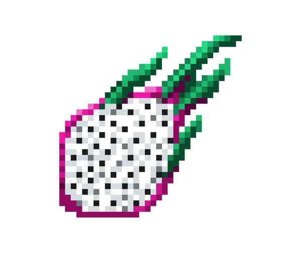 Pixel művészet sárkány gyümölcs ikon. vektor illusztráció — Stock Vector
