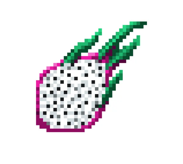 Set of pixel art fruits icon. 32x32 pixels. Vector illustration on