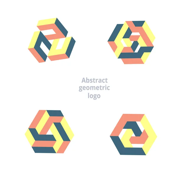 Установить абстрактный геометрический логотип на белом фоне — стоковый вектор