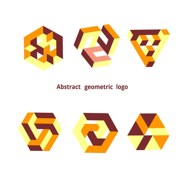 Conjunto logotipo geométrico abstrato em um fundo branco — Vetor de Stock