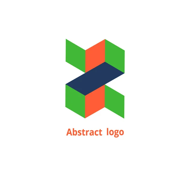 Logotipo geométrico abstracto sobre un fondo blanco — Vector de stock