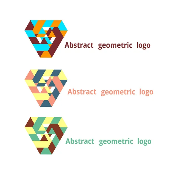 Установить абстрактный геометрический логотип на белом фоне — стоковый вектор