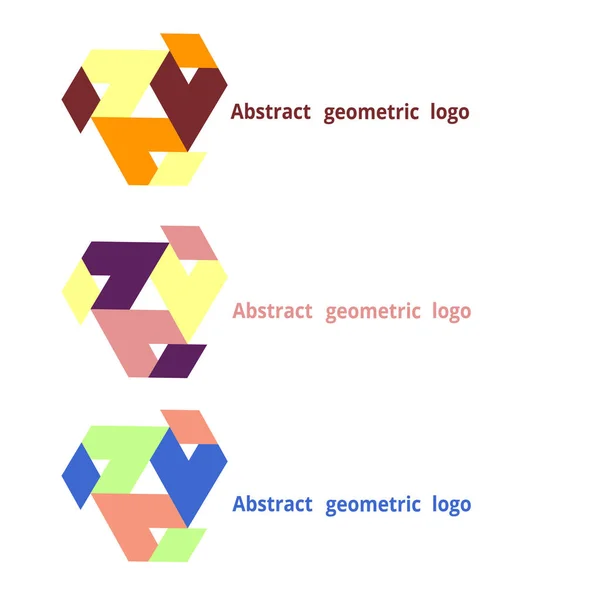 Conjunto logotipo geométrico abstrato em um fundo branco — Vetor de Stock