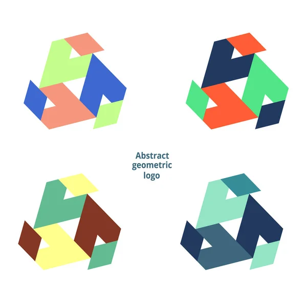 Ställa abstrakt geometrisk logotyp på en vit bakgrund — Stock vektor