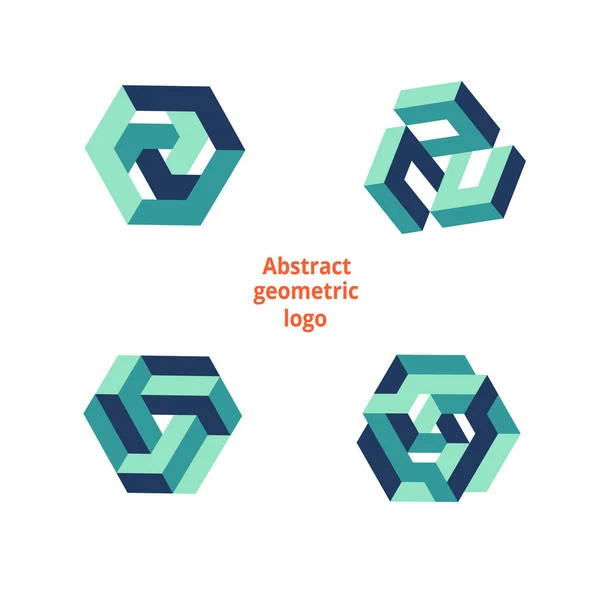 Set absztrakt geometriai logó fehér alapon — Stock Vector