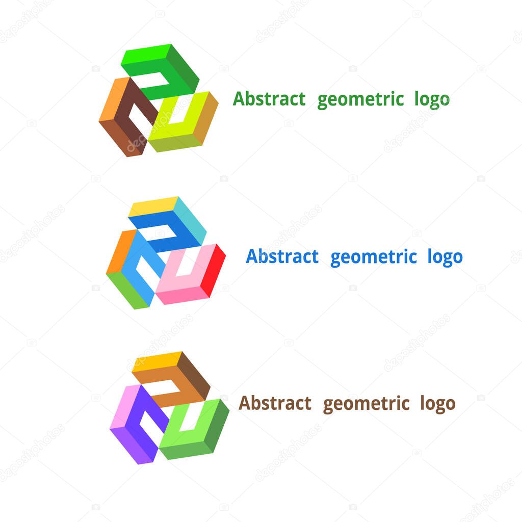 Set abstract geometric logo on a white background. Vector