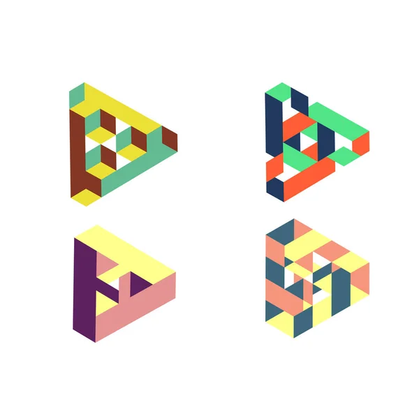 Setzen abstraktes geometrisches Logo auf weißem Hintergrund — Stockvektor
