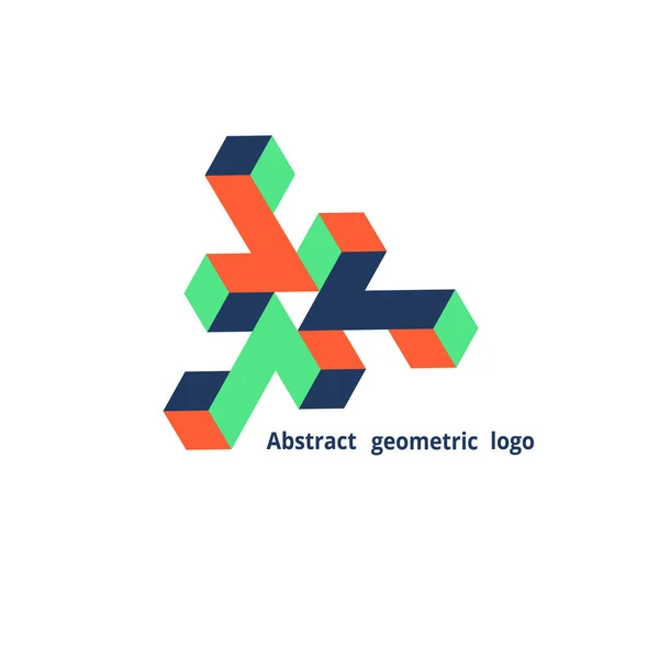 Logotipo geométrico abstracto sobre un fondo blanco — Vector de stock