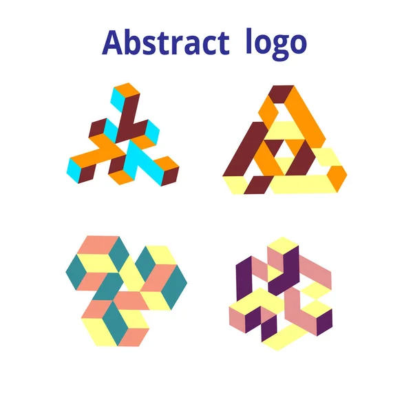 Установить абстрактный геометрический логотип на белом фоне — стоковый вектор