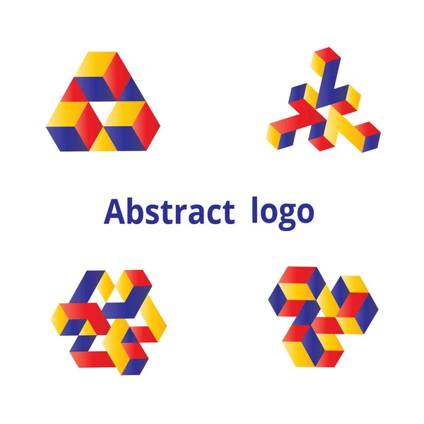 白い背景に抽象的な幾何学的ロゴを置き — ストックベクタ
