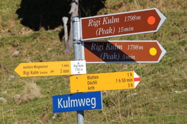 Rigi Kulm, İsviçre 'de sokak ismi tabelası.