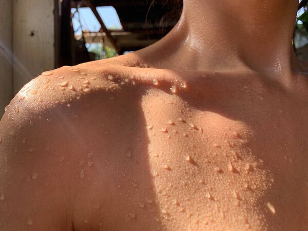 body in drops of water