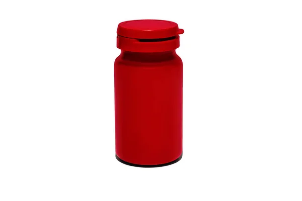 Frasco Con Tapa Para Medicamentos Rojo — Foto de Stock