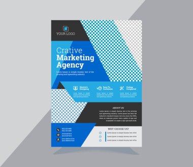 Business Corporate Flyer, Broşür için Şablon vektör tasarımı, Yıllık Rapor, Ajans, Poster, Şirket Sunumu, Portföy, Flyer, Modern Boyut A4