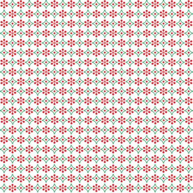 yeşil ve kırmızı mod Noel kar tanesi desen beyaz izole