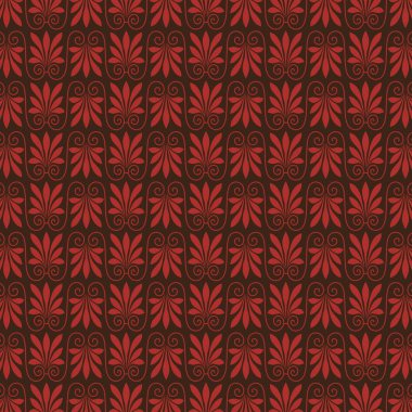 kırmızı ve kahverengi Yunan dekoratif desen