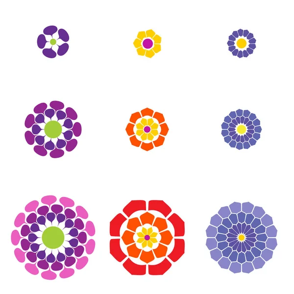 Motif Sans Couture Fleurs Violettes Rouges Colorées Isolées Sur Blanc — Image vectorielle