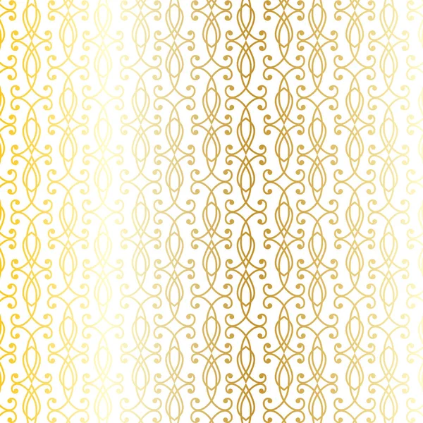 メタリック ゴールドと白ギリシャの装飾的なパターン — ストックベクタ