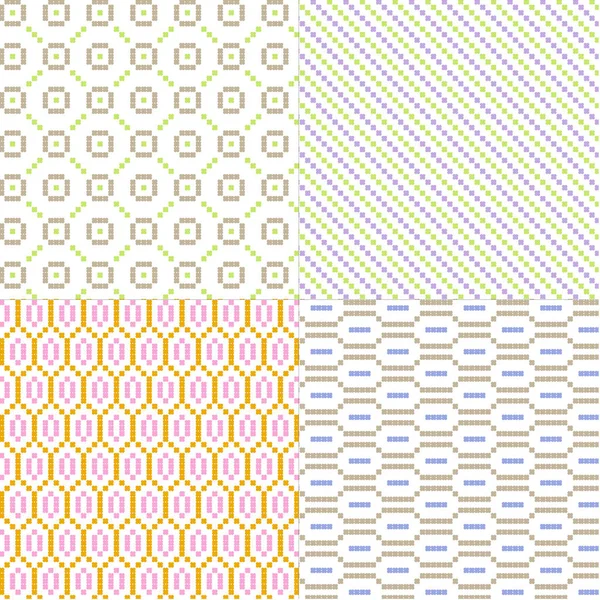 Petits Motifs Géométriques Pastel Isolés Sur Blanc — Image vectorielle
