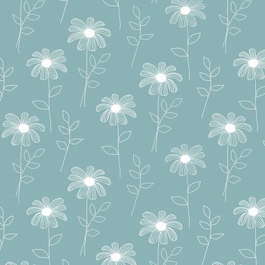 arka plan üzerinde beyaz çiçekli çizilmiş desen el