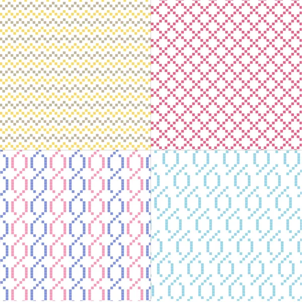 Motifs Géométriques Simples Couleur Isolés Sur Blanc — Image vectorielle