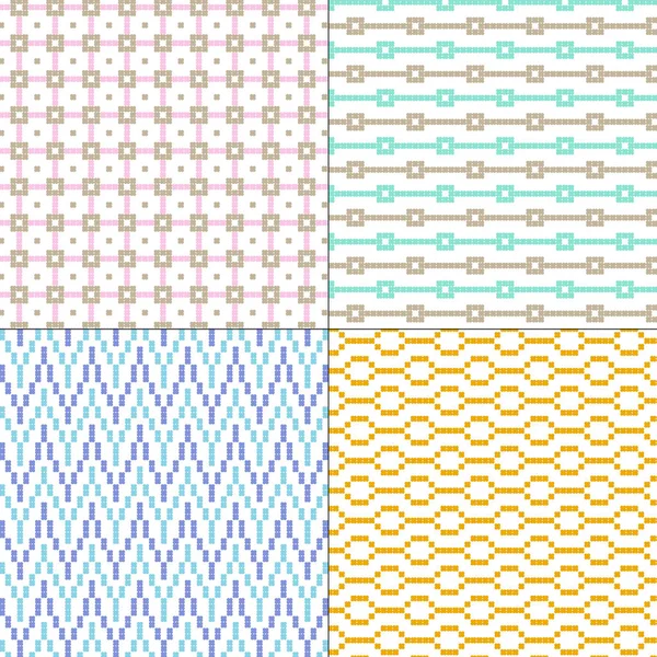 Kleine Pastellfarbene Geometrische Muster Isoliert Auf Weiß — Stockvektor