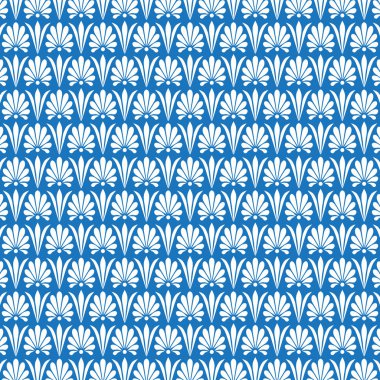 Blue and white greek pattern