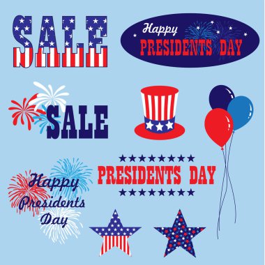 USA presidents day graphic icons