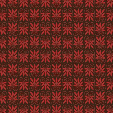 Kırmızı ve kahverengi klasik Yunan desen