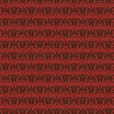 Kırmızı ve kahverengi klasik Yunan desen