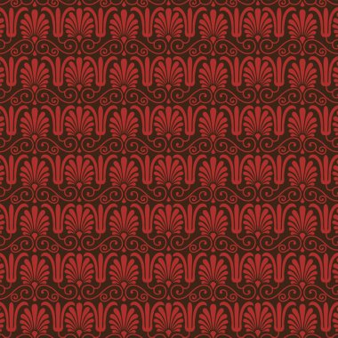 Kırmızı ve kahverengi klasik Yunan desen