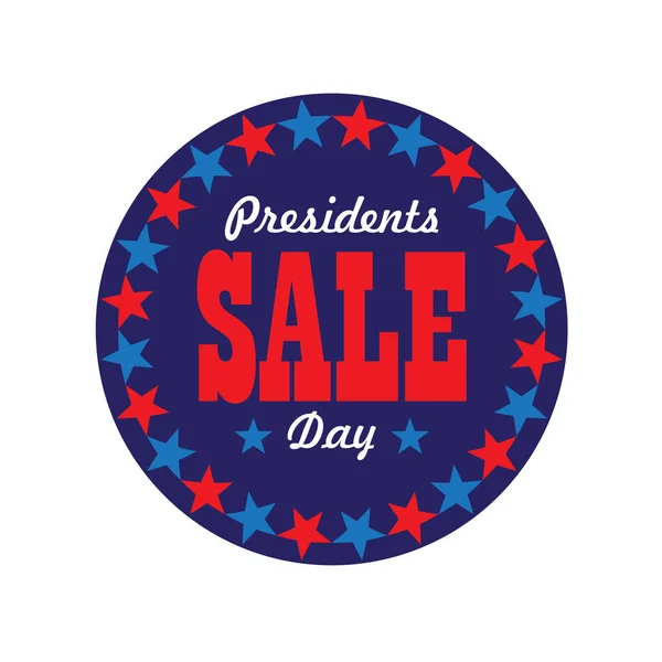 Presidents Day Typography Graphic Circle Stars Frame — Stock Vector