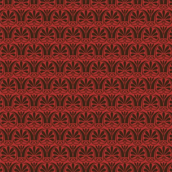 Red Brown Classic Greek Pattern — Stock vektor