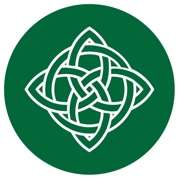 illustration of traditional Celtic ornament element on green