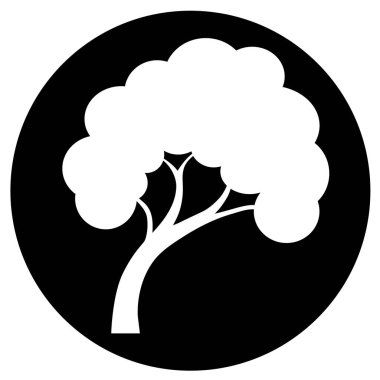 Siyah çemberde beyaz ağaç