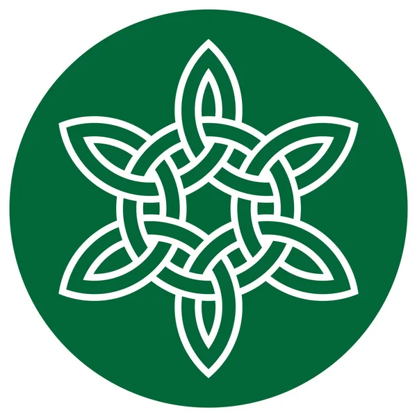 Keltský Vektor Uzlu Zeleném Kruhu — Stock fotografie
