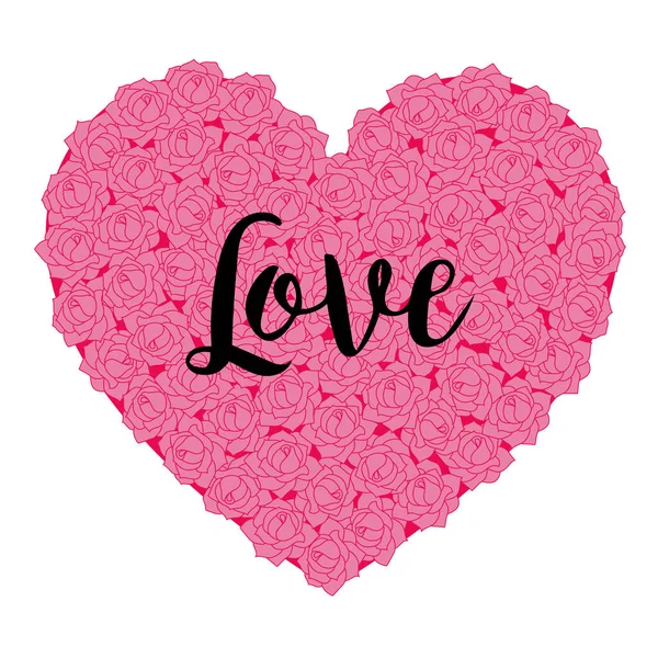 Pink Rose Valentine Love Heart — Stock Photo, Image