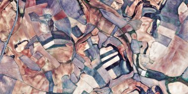 Mavi saat, Picasso 'ya övgü, İspanya' nın soyut fotoğrafı, hava manzarası, insan çalışma kamplarının temsili, soyut, kübizm, soyut doğalcılık.,