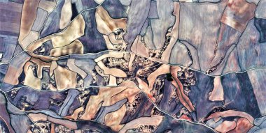 Mavi saat, Picasso 'ya övgü, İspanya' nın soyut fotoğrafı, hava manzarası, insan çalışma kamplarının temsili, soyut, kübizm, soyut doğalcılık.,