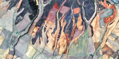 San Juan's bonfires, tribute to Picasso, abstract photography of the Spain, aerial view, representation of human labor camps, abstract, cubism, abstract naturalism, clipart